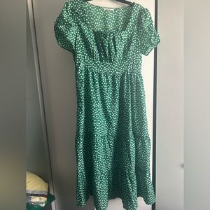 Cupshe brand green bubble sleeve dress